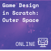 purple icon with space scene from Scratch, Coder Kids icon